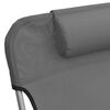 vidaXL Folding Sun Loungers 2 pcs Grey Textilene and Steel