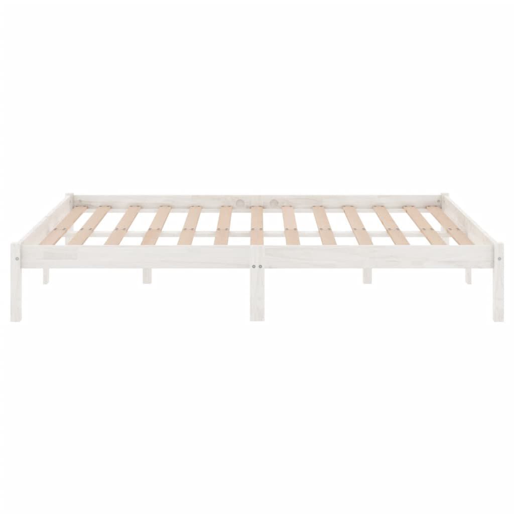 vidaXL Bed Frame without Mattress White Solid Wood 200x200 cm