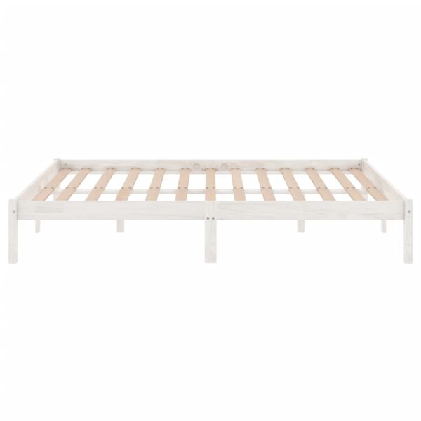 vidaXL Bed Frame without Mattress White Solid Wood 200x200 cm