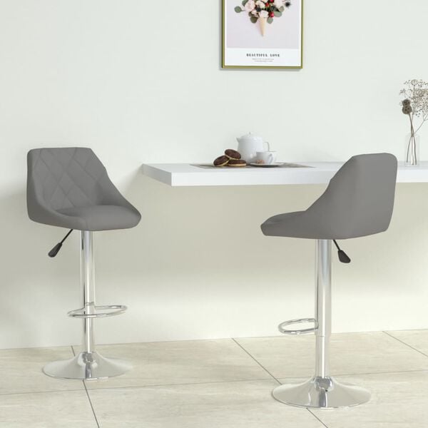 vidaXL Bar Stools 2 pcs Grey Faux Leather