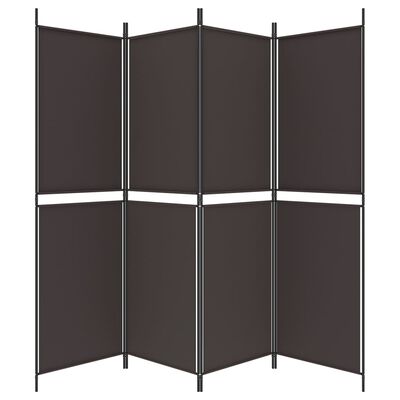 vidaXL 4-Panel Room Divider Brown 200x180 cm Fabric, brown vidaXL 4-Panel Room Divider Brown 200x180 cm Fabric