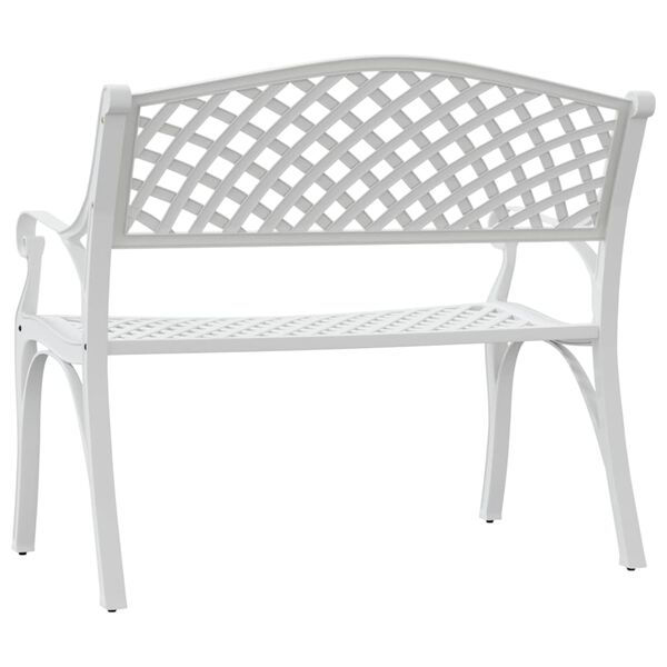 vidaXL Garden Bench 102 cm Cast Aluminium White