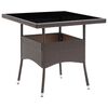 vidaXL 3 Piece Garden Dining Set Brown Poly Rattan and Glass