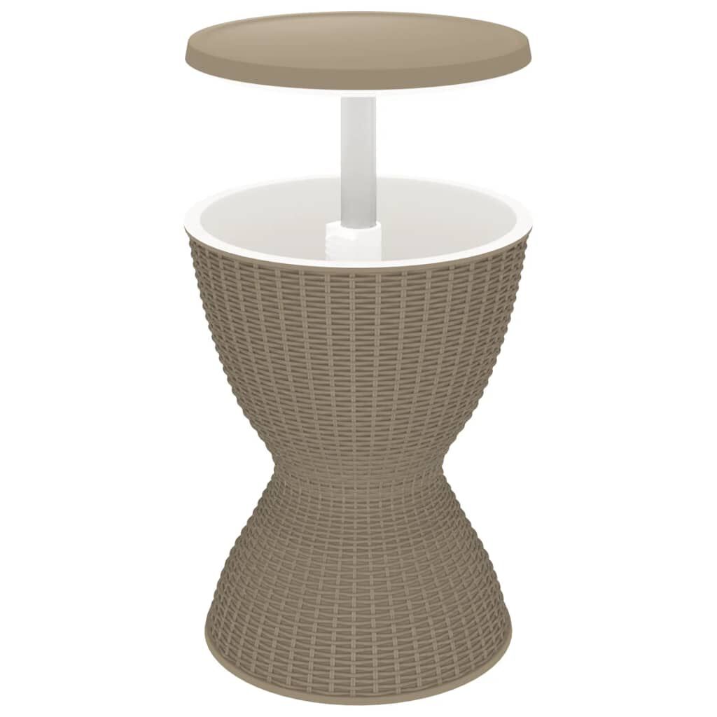 vidaXL 3-in-1 Ice Cooler Table Light Brown Polypropylene