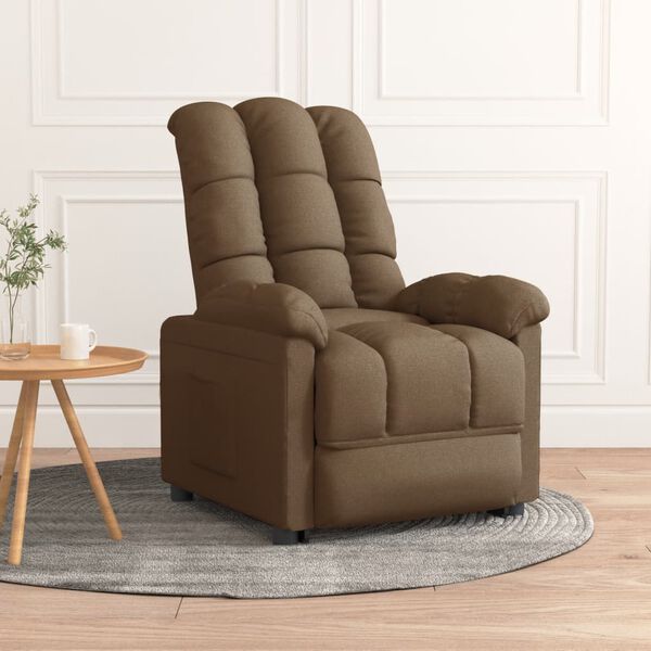 vidaXL Recliner Chair Brown Fabric