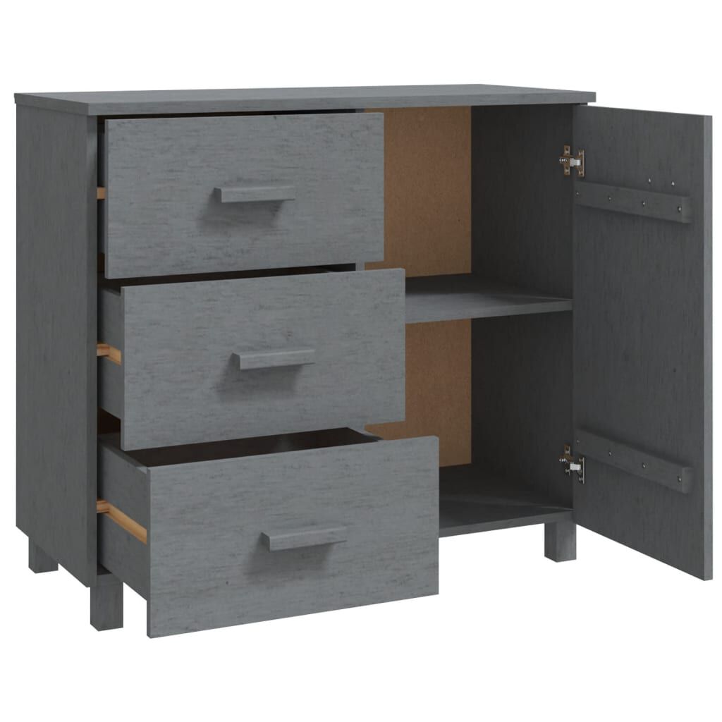 vidaXL Sideboard HAMAR Dark Grey 90x40x80 cm Solid Pinewood