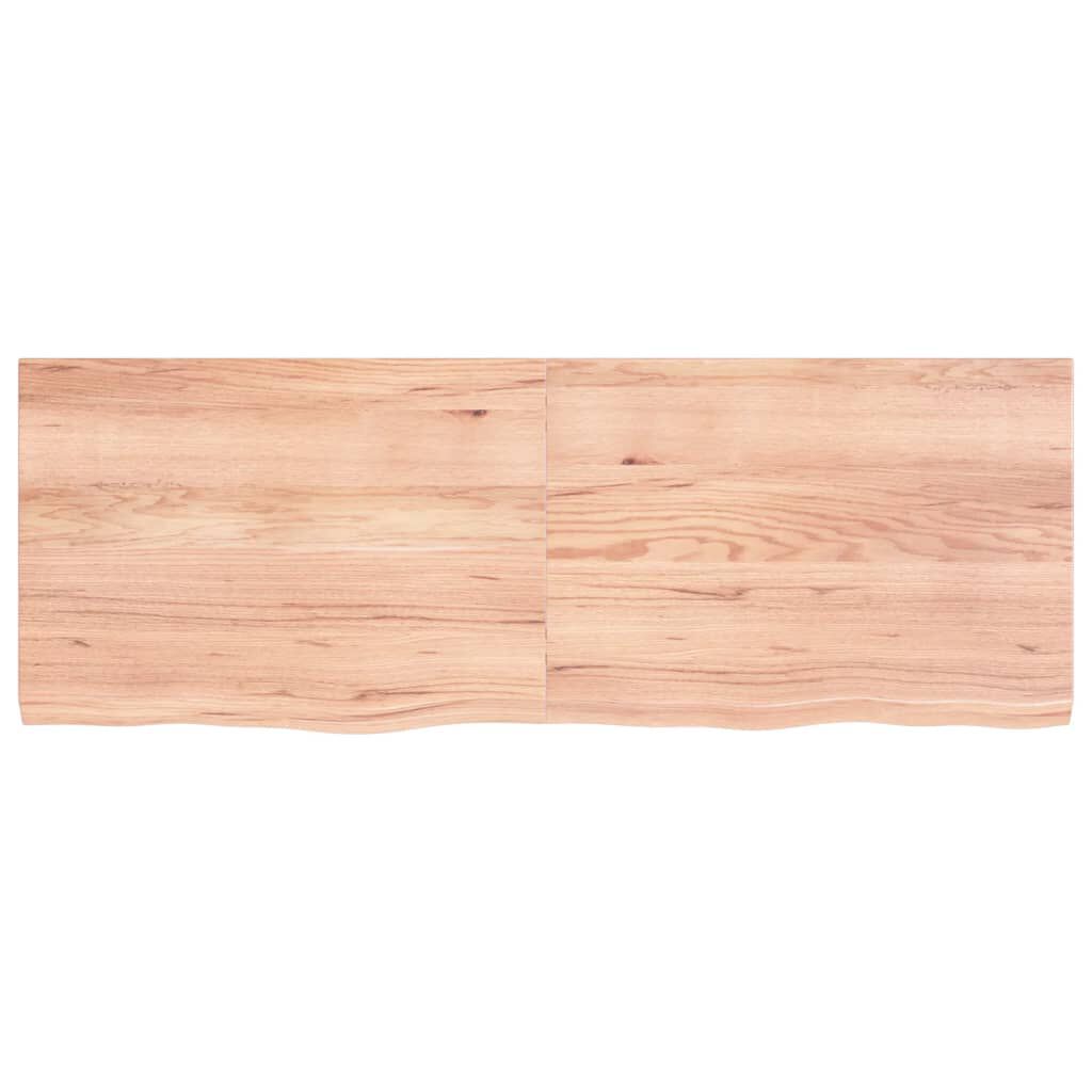 vidaXL Bathroom Countertop Light Brown 140x50x(2-4)cm Treated Solid Wood