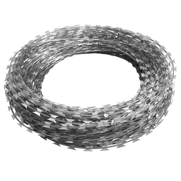 vidaXL BTO-22 Clipped Concertina Razor Wire Galvanised Steel 150 m