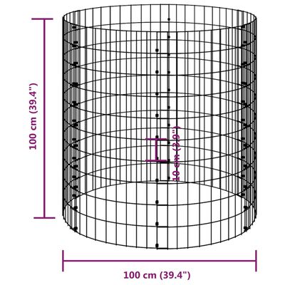 vidaXL Garden Composter Ø100x100 cm Galvanised Steel,  vidaXL Garden Composter Ø100x100 cm Galvanised Steel