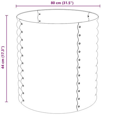 vidaXL Garden Raised Bed 80x80x81 cm Galvanised Steel Grey