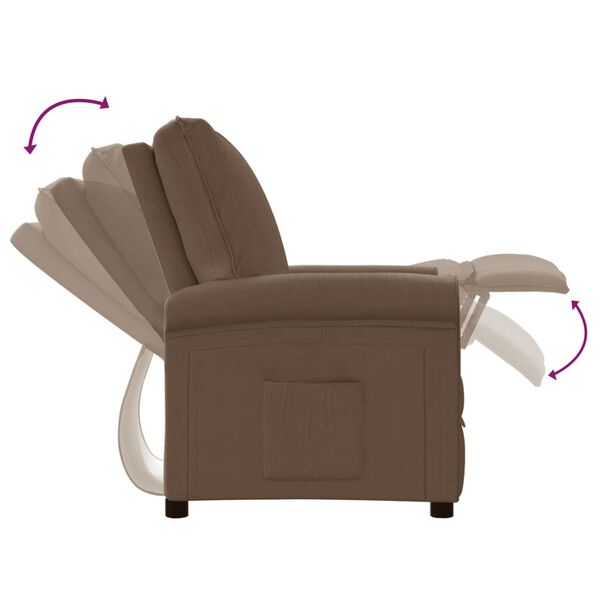 vidaXL Recliner Chair Brown Fabric