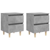 vidaXL Bed Cabinets & Solid Pinewood Legs 2 pcs Concrete Grey 40x35x50 cm, concrete grey vidaXL Bed Cabinets & Solid Pinewood Legs 2 pcs Concrete Grey 40x35x50 cm