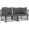 vidaXL 2 Piece Garden Lounge Set with Cushions Anthracite Steel