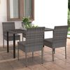 vidaXL 5 Piece Garden Dining Set Poly Rattan Grey