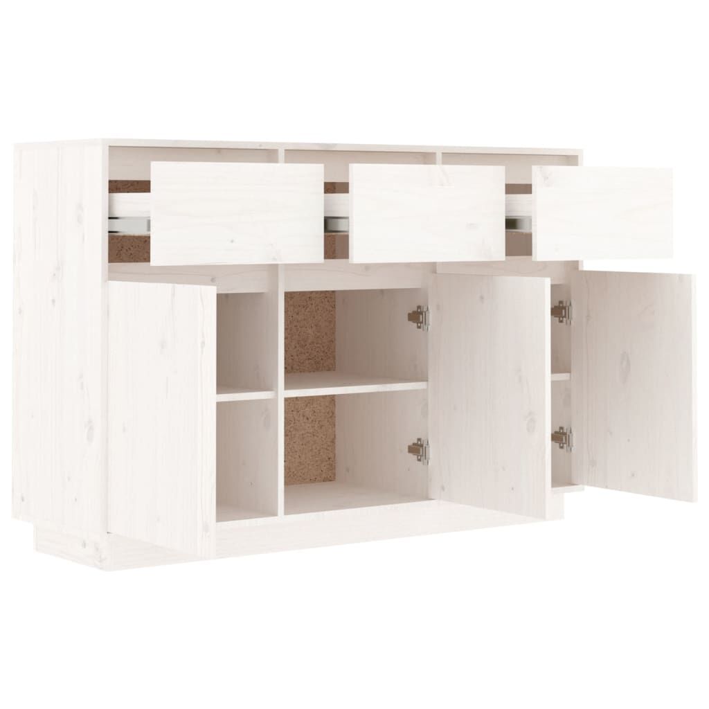 vidaXL Sideboard White 110x34x75 cm Solid Wood Pine