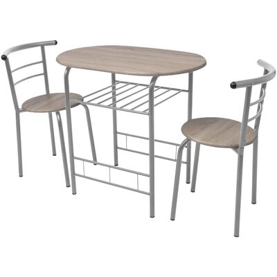vidaXL Breakfast Bar Set MDF, silver vidaXL Breakfast Bar Set MDF