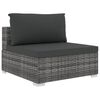 vidaXL 5 Piece Garden Lounge Set with Cushions Poly Rattan Grey