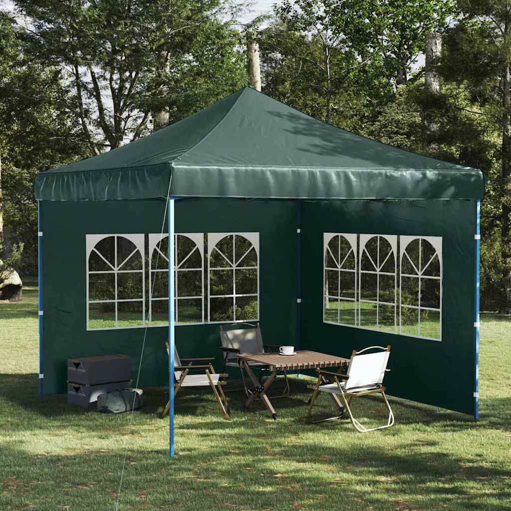 vidaXL Party Tent Sidewall 2 pcs with Window PE Green