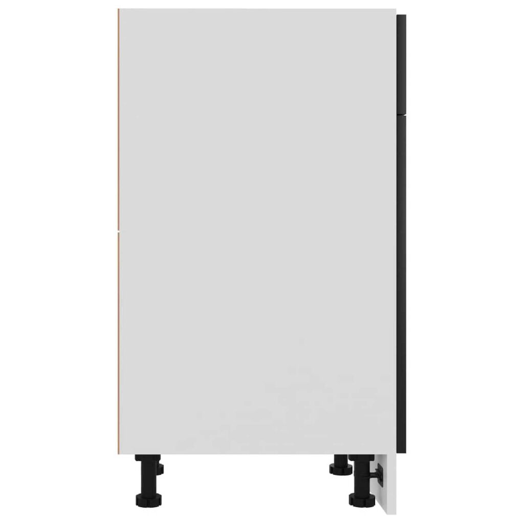 vidaXL Drawer Bottom Cabinet Black 30x46x81.5 cm Engineered Wood