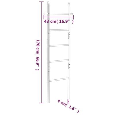 vidaXL Towel Ladder 170 cm Solid Wood Walnut,  vidaXL Towel Ladder 170 cm Solid Wood Walnut