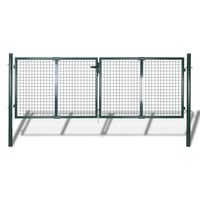 vidaXL Fence Gate Steel 306x100 cm Green
