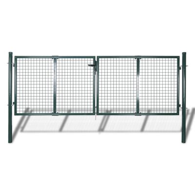 vidaXL Fence Gate Steel 306x100 cm Green,  vidaXL Fence Gate Steel 306x100 cm Green