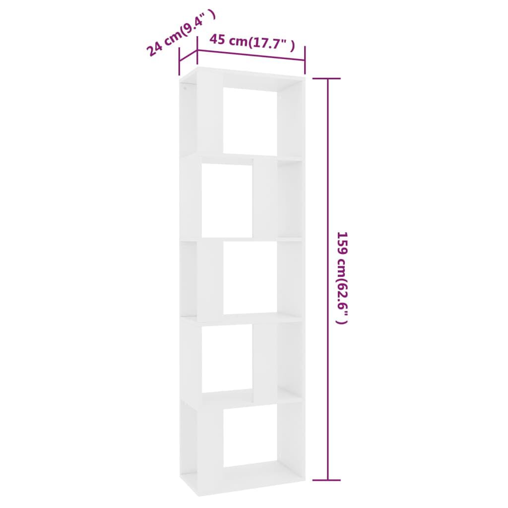 vidaXL Book Cabinet/Room Divider White 45x24x159 cm Engineered Wood