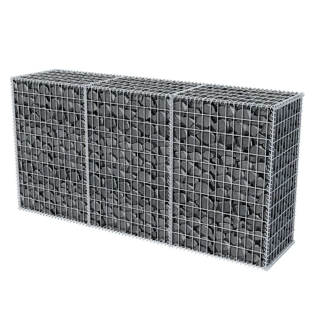vidaXL Gabion Basket Galvanised Steel 200x50x100 cm
