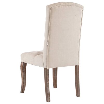 vidaXL Dining Chairs 2 pcs Beige Linen-Look Fabric, beige vidaXL Dining Chairs 2 pcs Beige Linen-Look Fabric