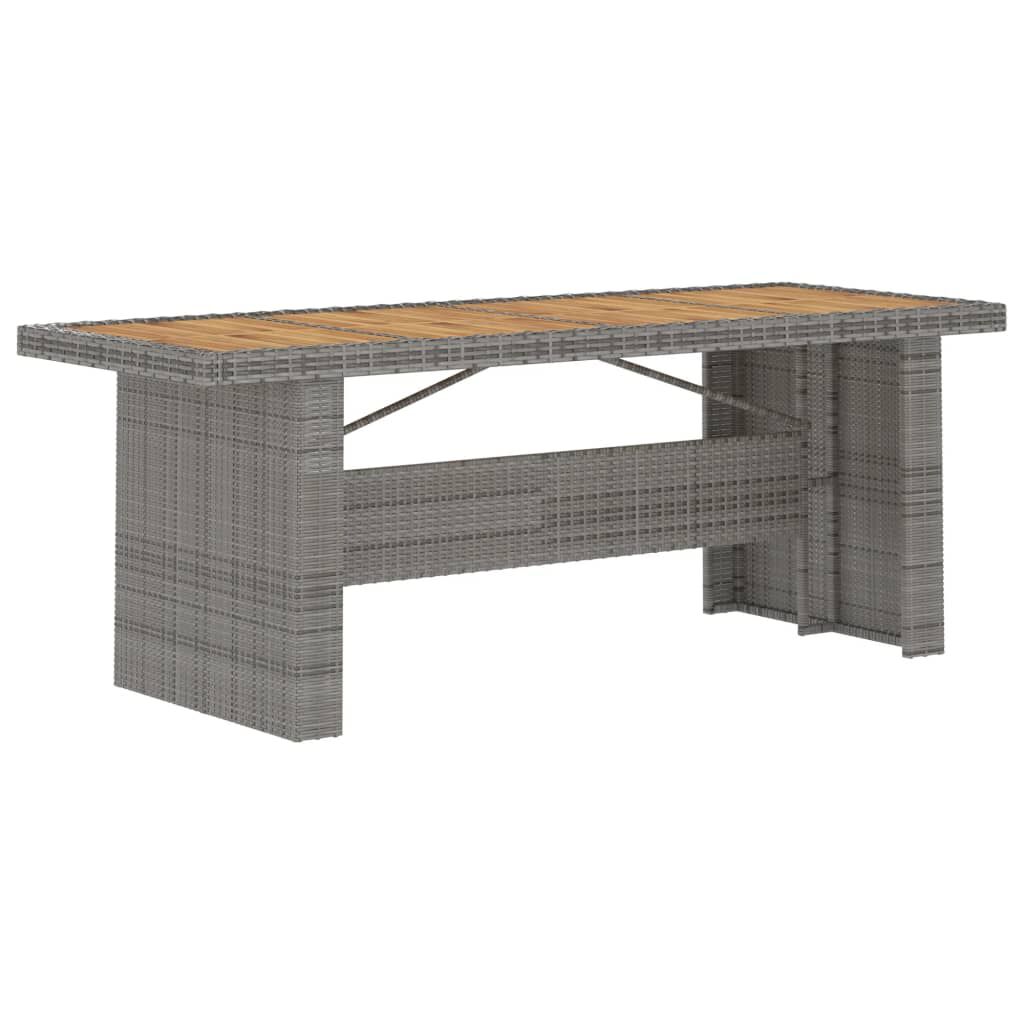 vidaXL 7 Piece Outdoor Dining Set with Cushions Poly Rattan Grey