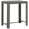vidaXL 5 Piece Outdoor Bar Set with Cushions Poly Rattan Grey
