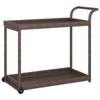vidaXL Bar Cart Brown 100x45x83 cm Poly Rattan, brown vidaXL Bar Cart Brown 100x45x83 cm Poly Rattan