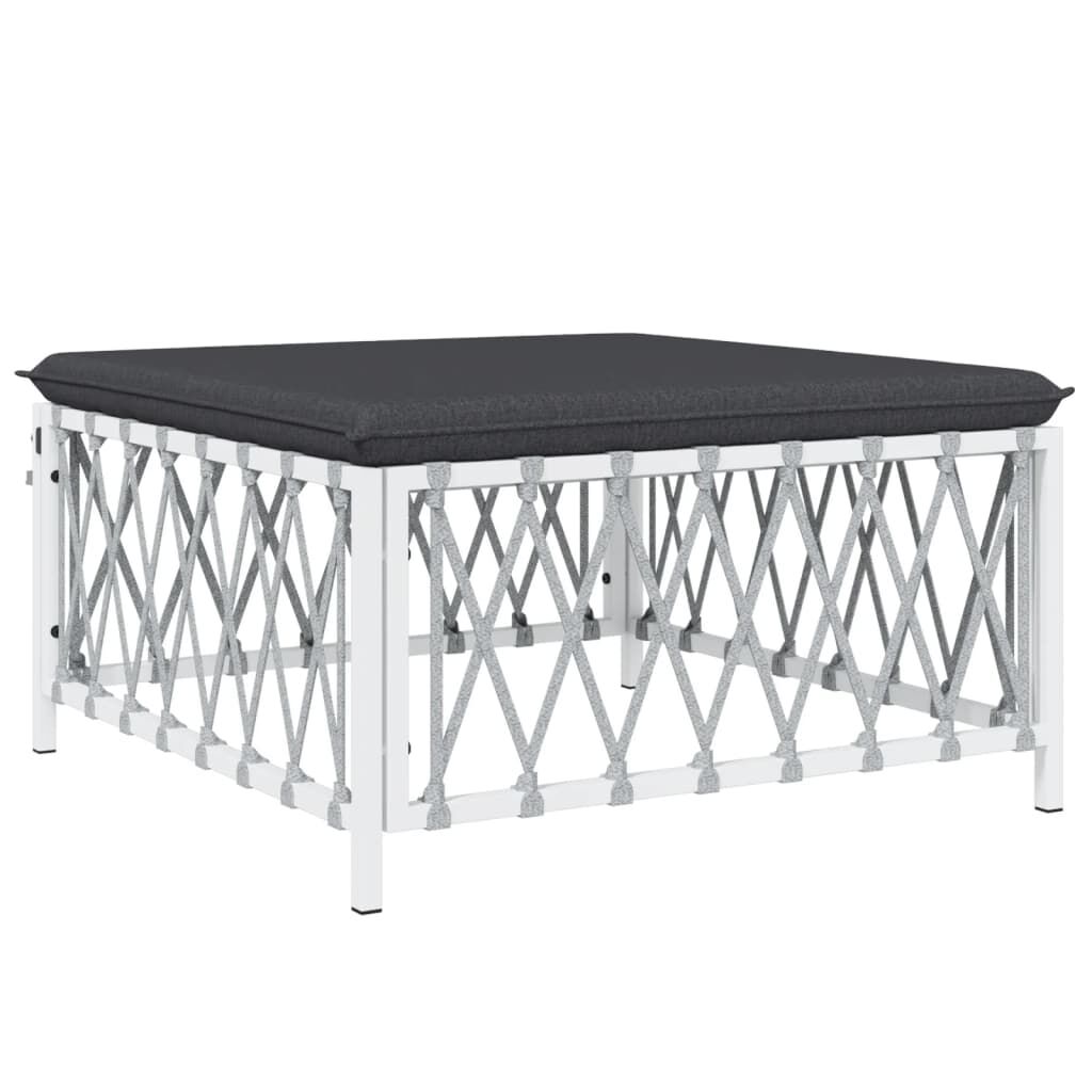 vidaXL 5 Piece Garden Lounge Set with Cushions White Steel