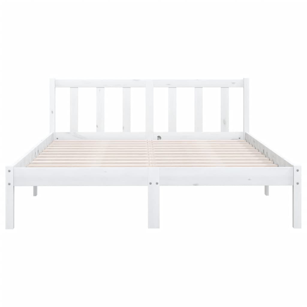 vidaXL Bed Frame without Mattress White Solid Wood 160x200 cm