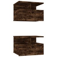 vidaXL Floating Nightstand 2 pcs Smoked Oak 40x31x27 cm Engineered Wood, smoked oak vidaXL Floating Nightstand 2 pcs Smoked Oak 40x31x27 cm Engineered Wood