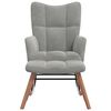 vidaXL Rocking Chair with a Stool Light Grey Velvet