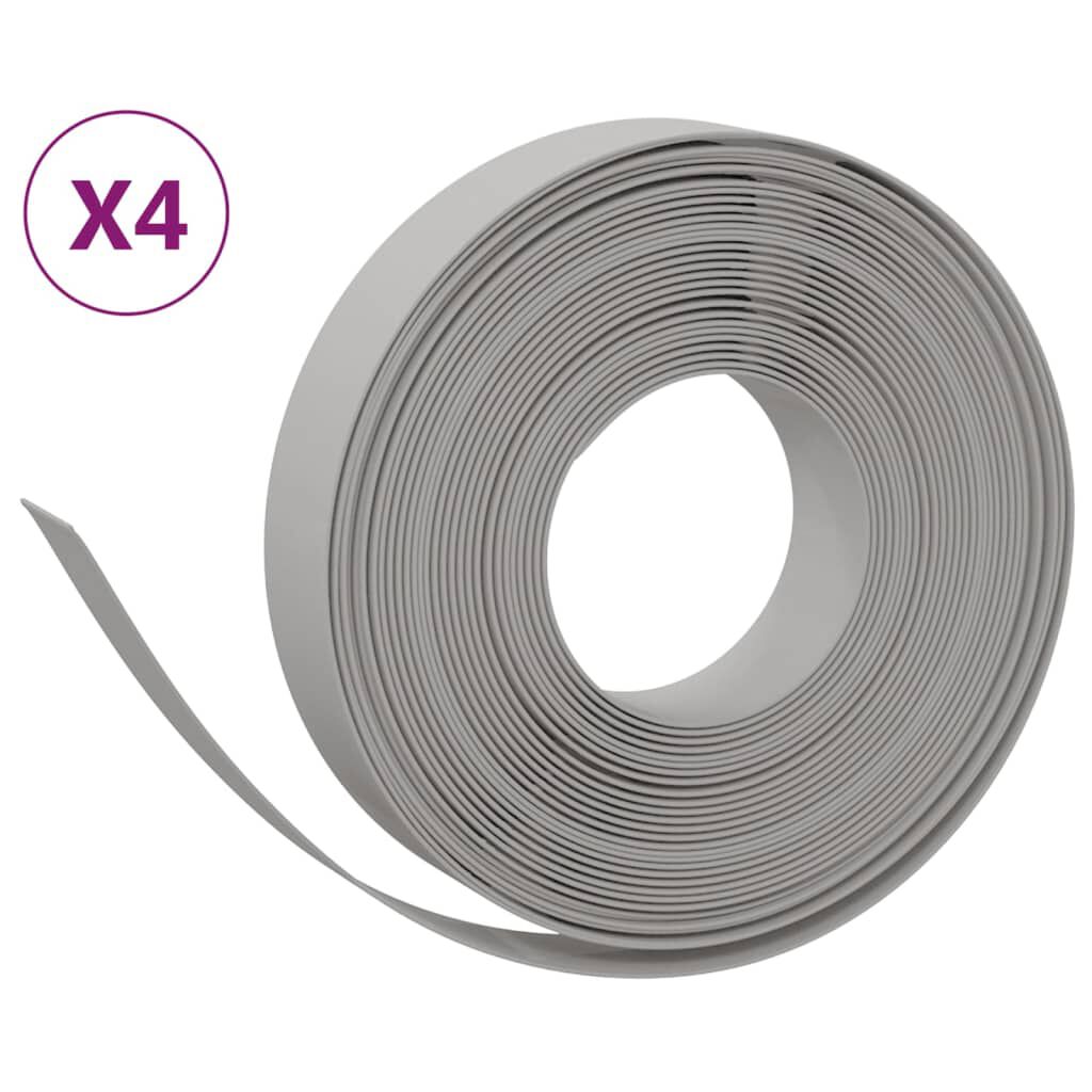 vidaXL Garden Edgings 4 pcs Grey 10 m 10 cm Polyethylene