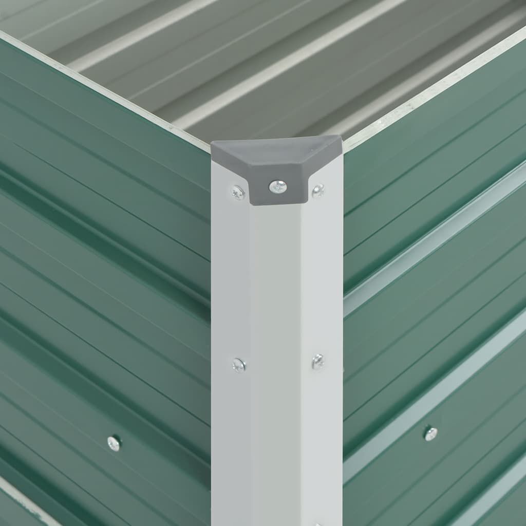 vidaXL Garden Raised Bed Galvanised Steel 100x40x45 cm Green