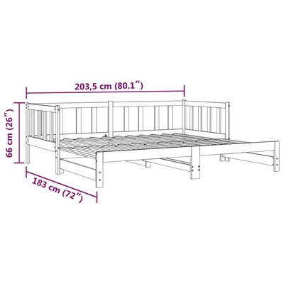 vidaXL Day Bed with Trundle without Mattress 90x200 cm Solid Wood, natural vidaXL Day Bed with Trundle without Mattress 90x200 cm Solid Wood