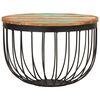 vidaXL Coffee Table Ø50x35 cm Solid Wood Reclaimed and Steel