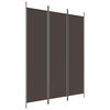 vidaXL 3-Panel Room Divider Brown 150x200 cm Fabric