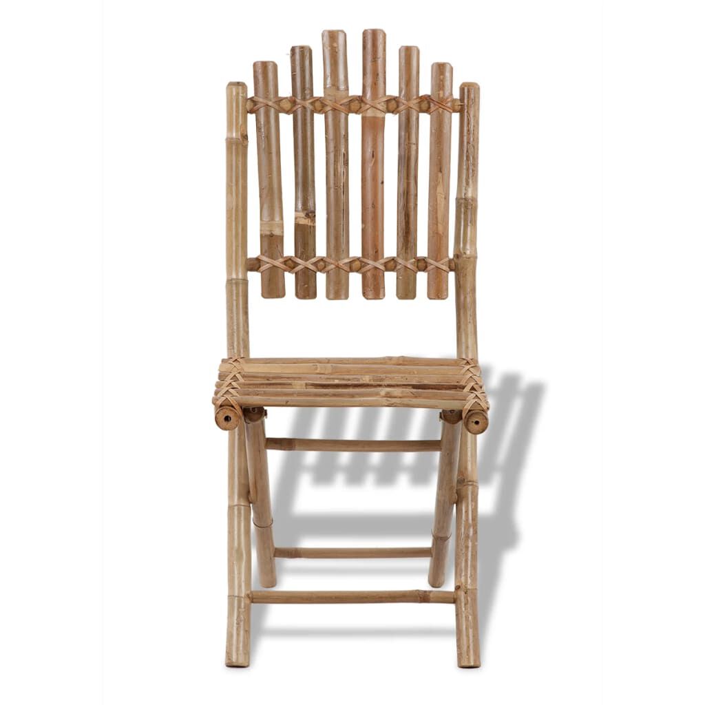 vidaXL Folding Garden Chairs 2 pcs Bamboo