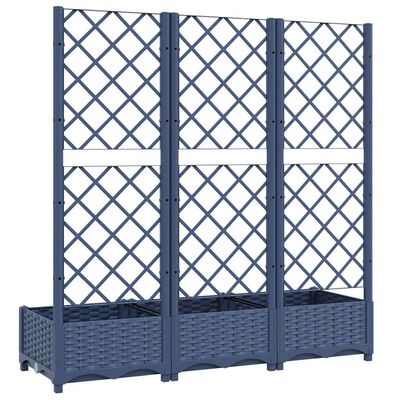 vidaXL Garden Planter with Trellis Blue Grey 120x40x121.5 cm PP, blue grey vidaXL Garden Planter with Trellis Blue Grey 120x40x121.5 cm PP