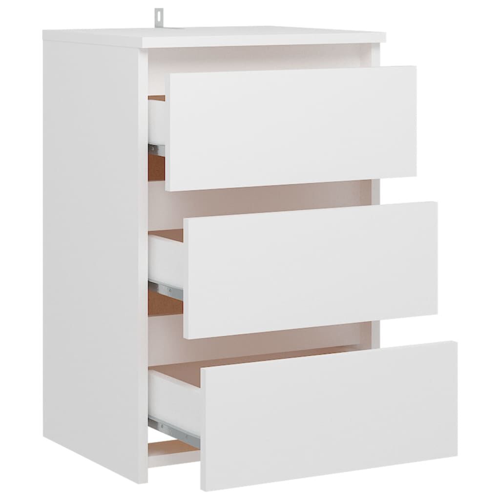 vidaXL Bed Cabinets 2 pcs White 40x35x62.5 cm Engineered Wood