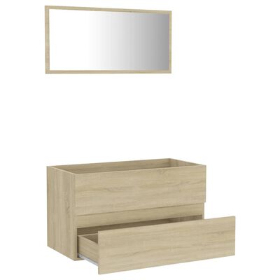 vidaXL 2 Piece Bathroom Furniture Set Sonoma Oak Engineered Wood