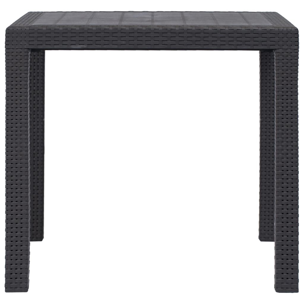 vidaXL Garden Table Brown 79x79x72 cm Plastic Rattan Look