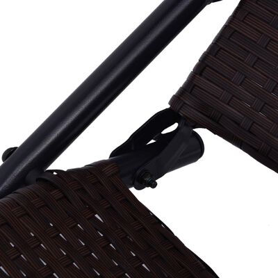 vidaXL Folding Sun Lounger Poly Rattan Brown, brown vidaXL Folding Sun Lounger Poly Rattan Brown