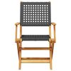 vidaXL 7 Piece Garden Dining Set Black Poly Rattan and Solid Wood