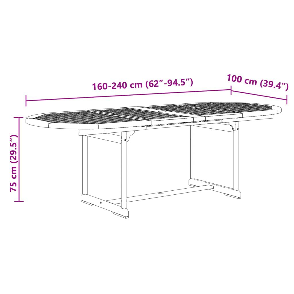 vidaXL 7 Piece Garden Dining Set Solid Wood Acacia and Textilene