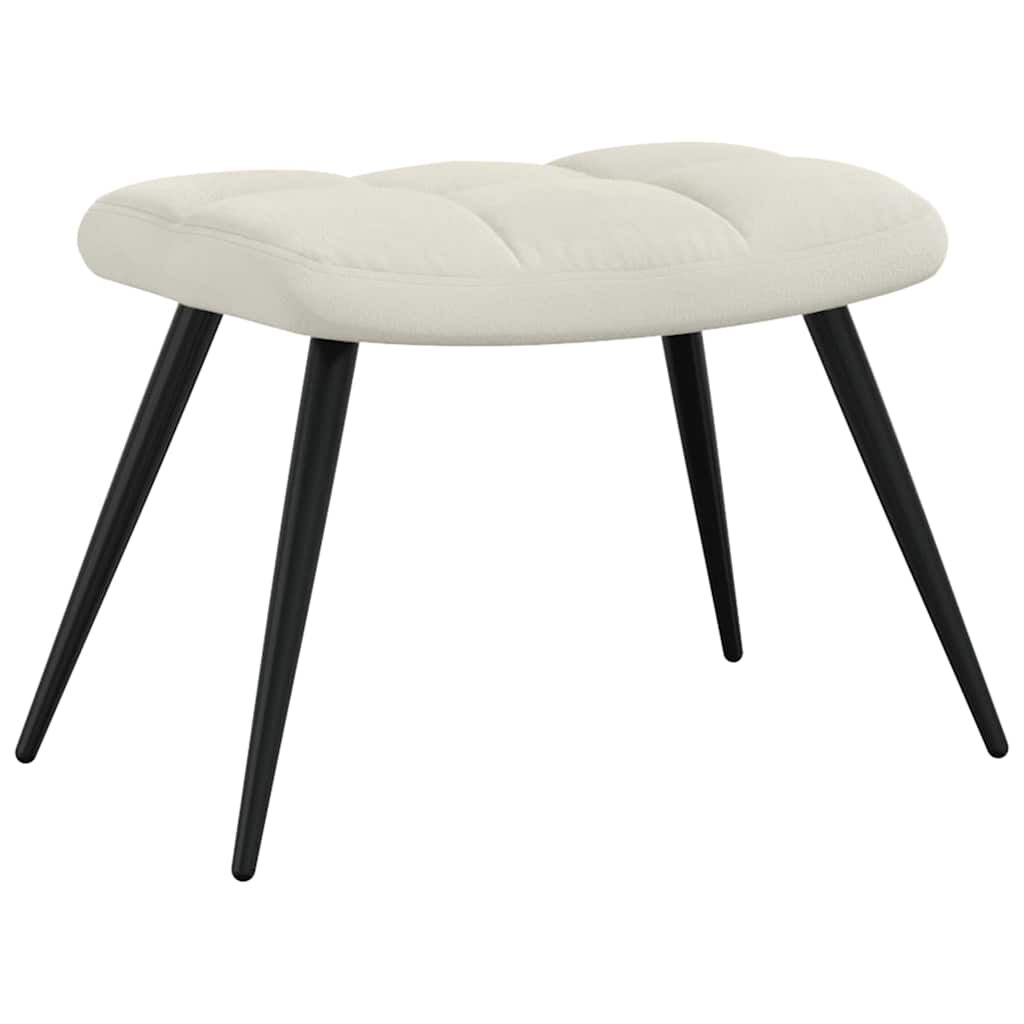 vidaXL Relaxing Chair with a Stool Cream White Velvet
